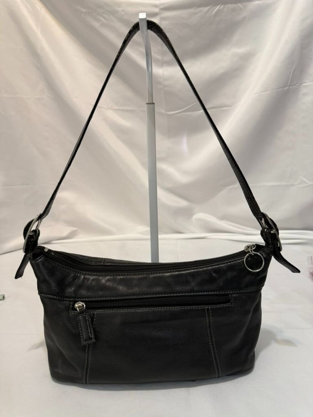 Vintage Tignanello Small Black Leather Shoulder Bag Purse